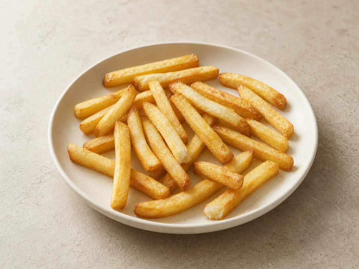 Air-fried Frozen French Fries with a naturally browned surface.