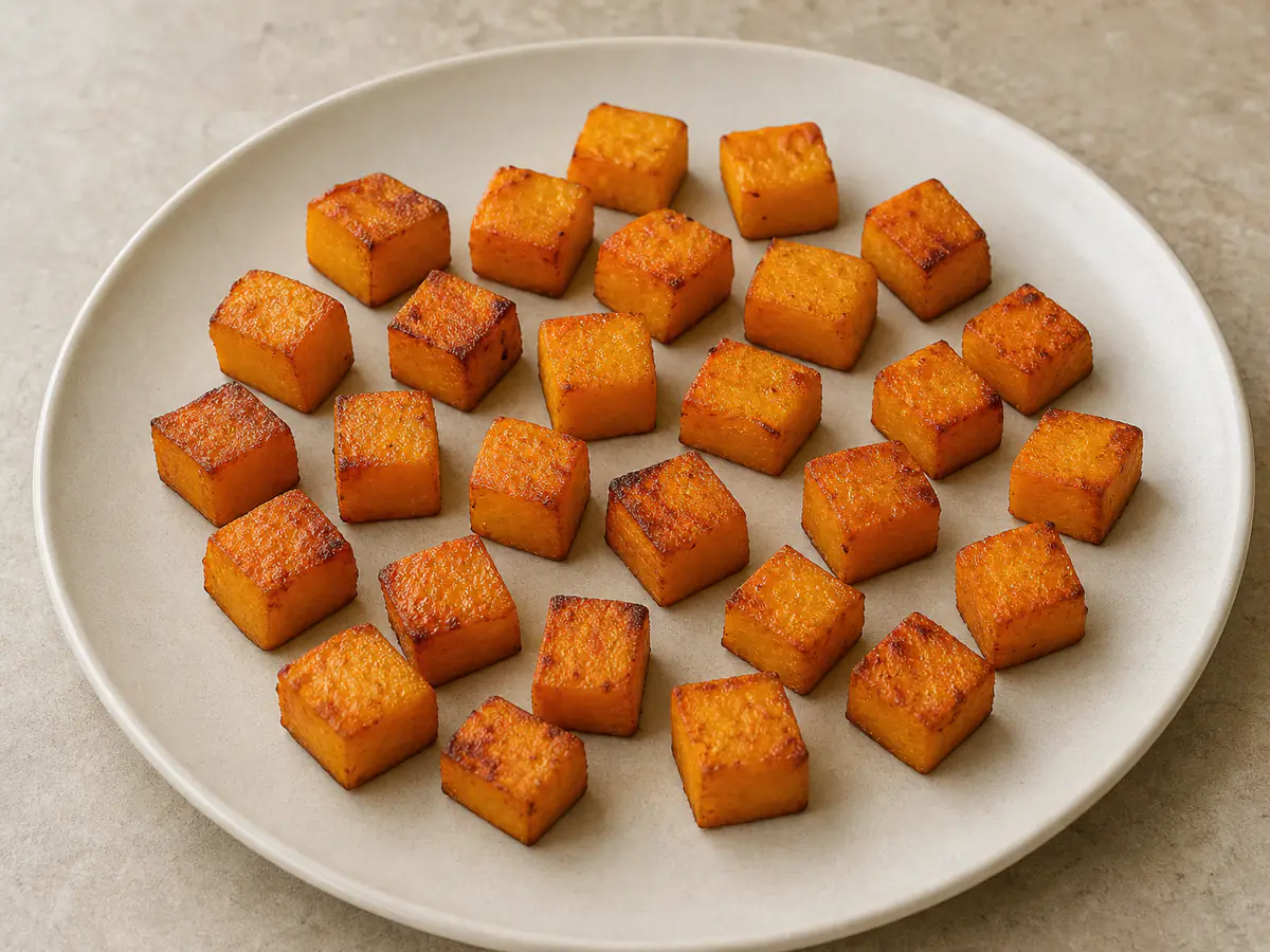 Air-fried Butternut Squash with a naturally browned surface.
