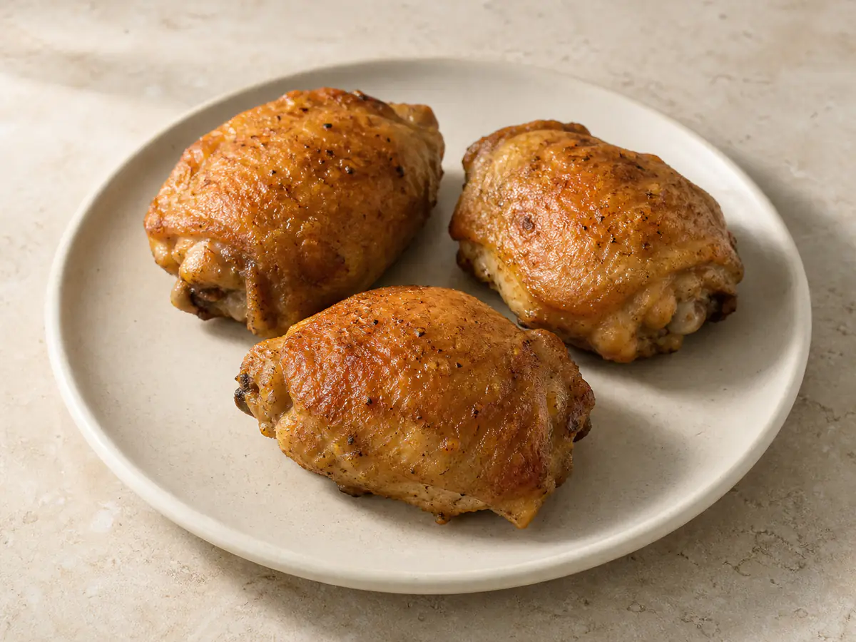 Air-fried Chicken Thighs with a naturally browned surface.
