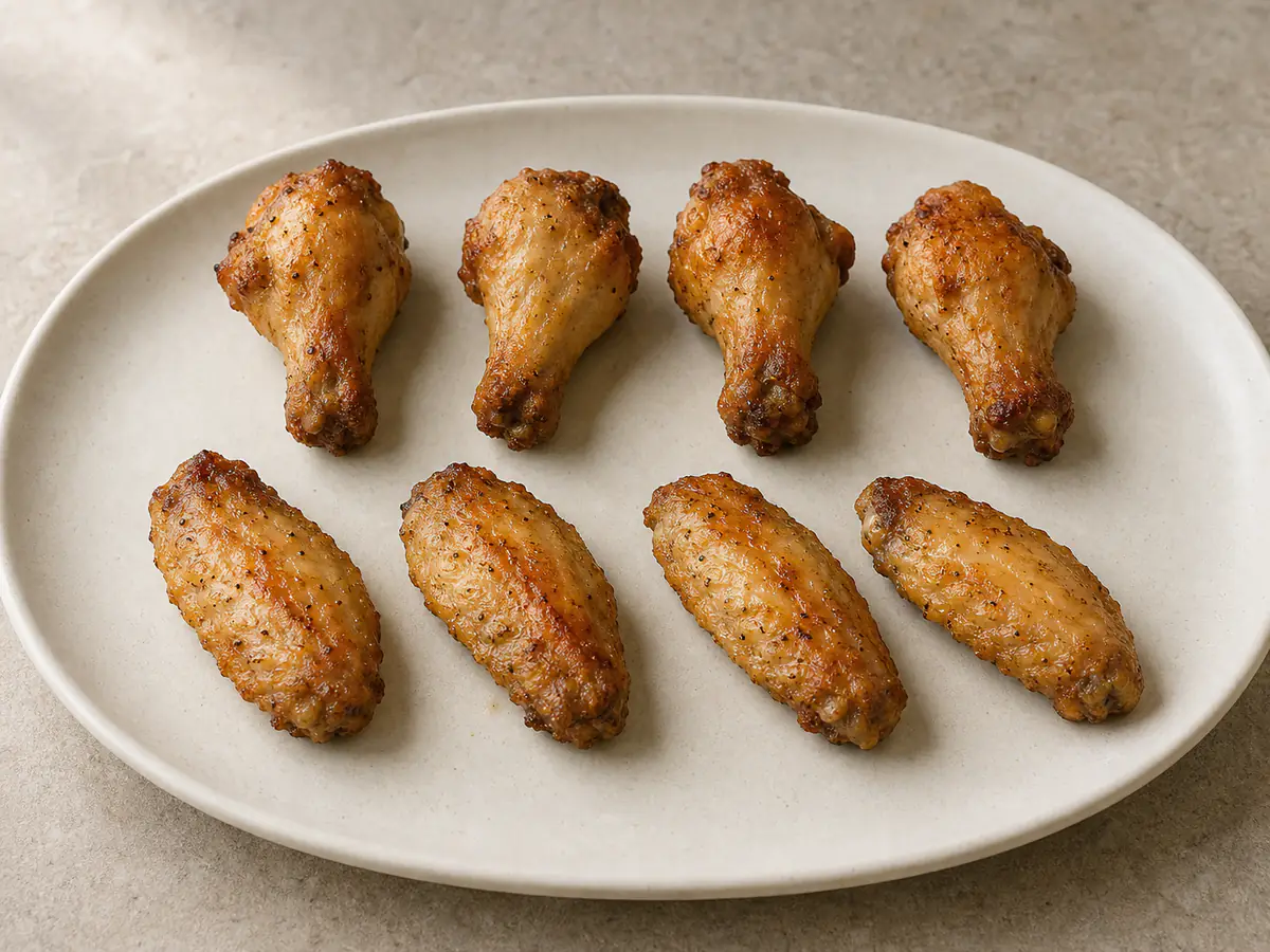 Air-fried Chicken Wings with a naturally browned surface.