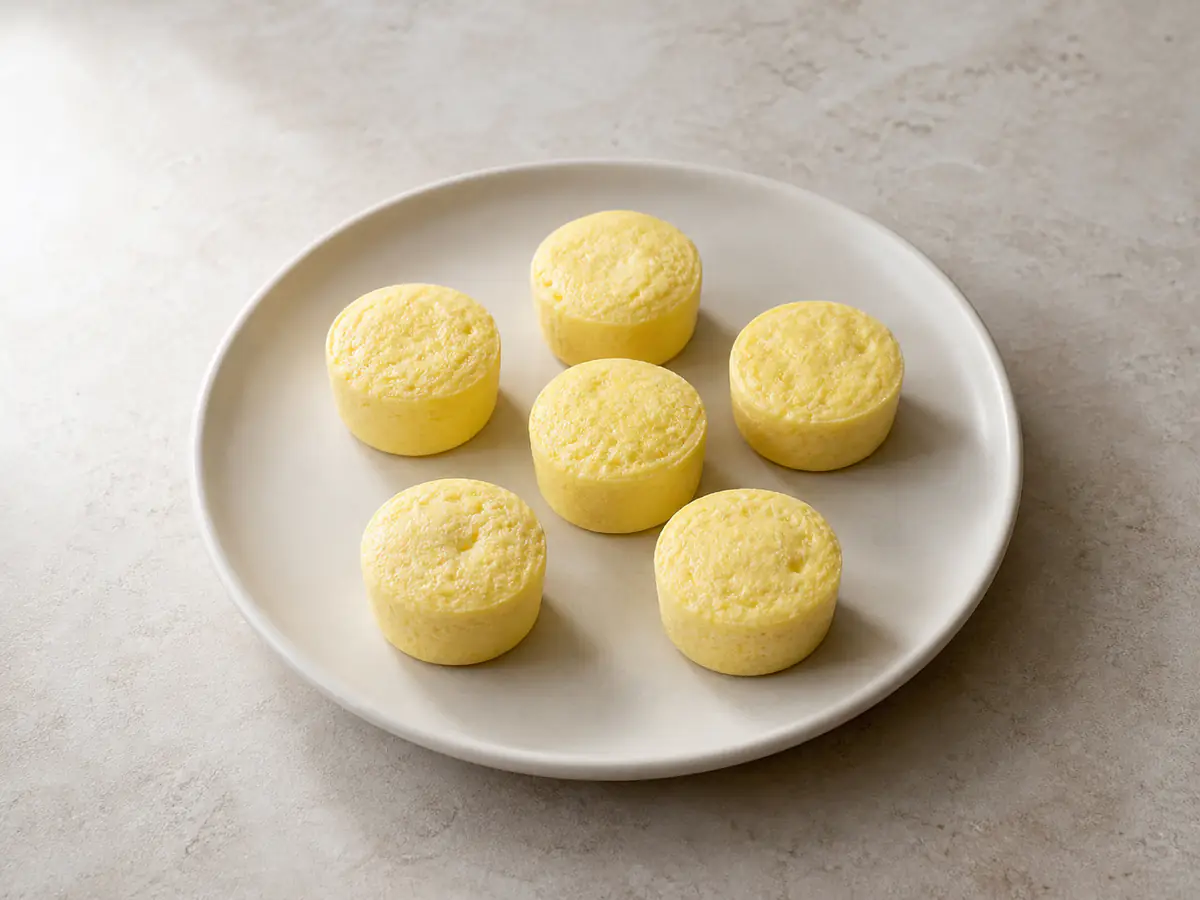 Air-fried Egg Bites with a naturally browned surface.