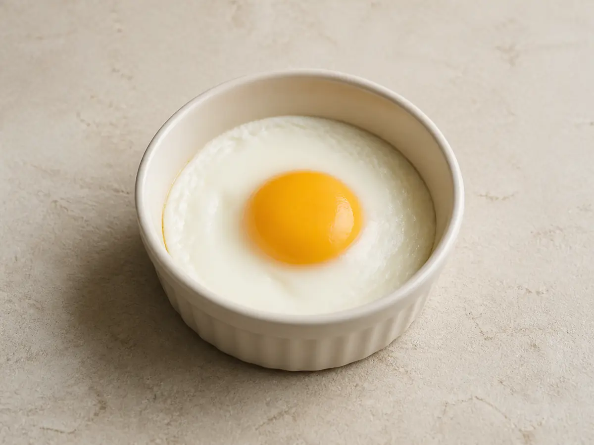 Air-fried Fried Eggs with a naturally browned surface.