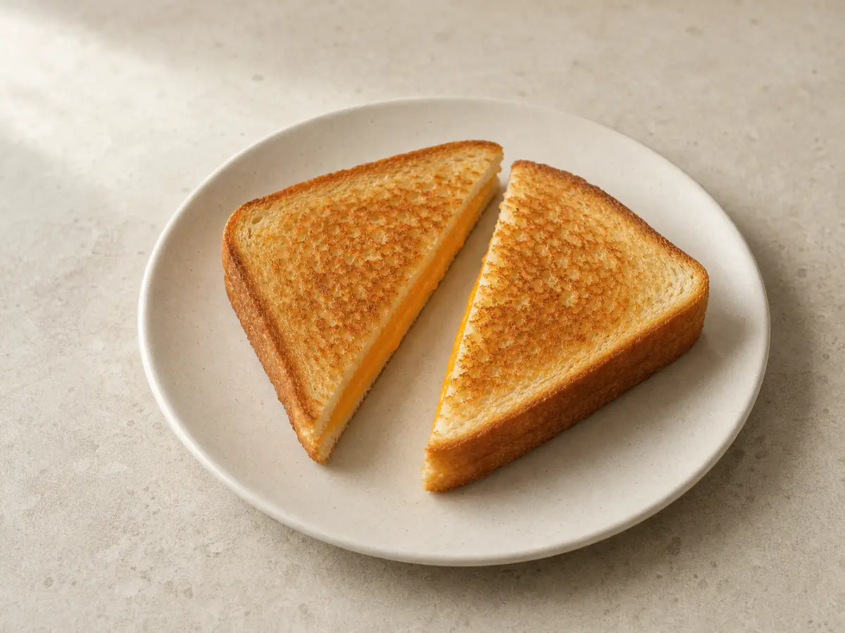 Air-fried Grilled Cheese with a naturally browned surface.