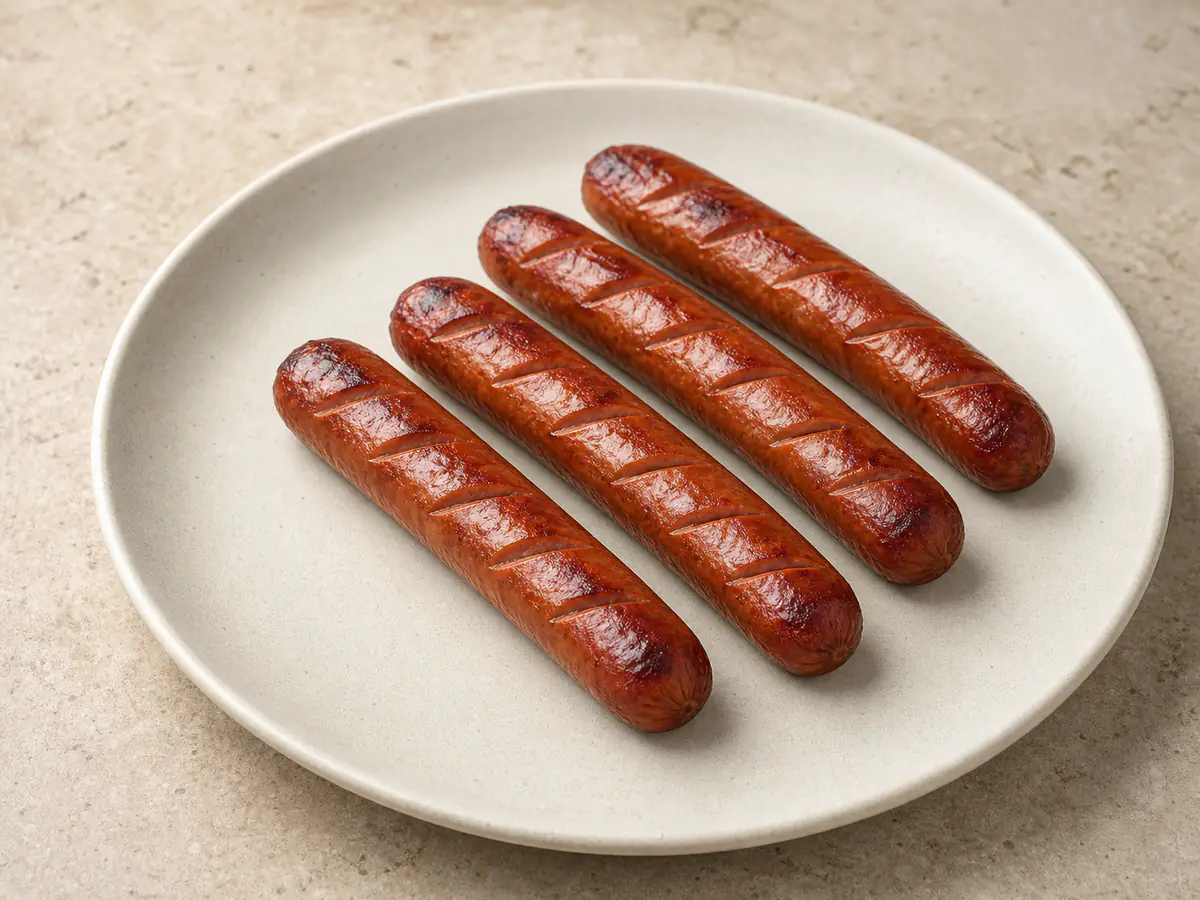 Air-fried Hot Dogs with a naturally browned surface.