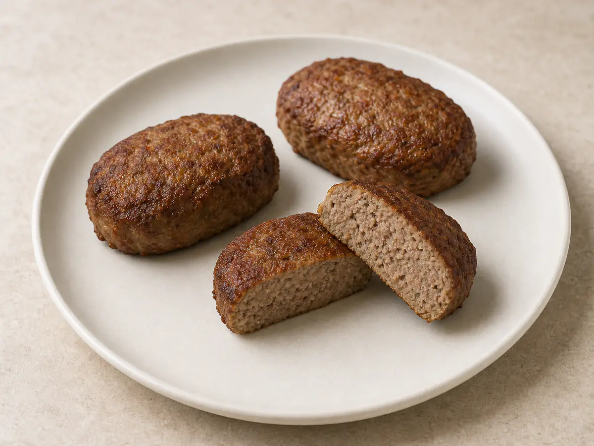 Air-fried Meatloaf with a naturally browned surface.