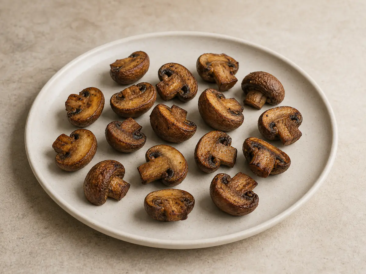 Air-fried Mushrooms with a naturally browned surface.