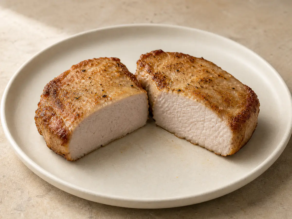Air-fried Pork Chops with a naturally browned surface.