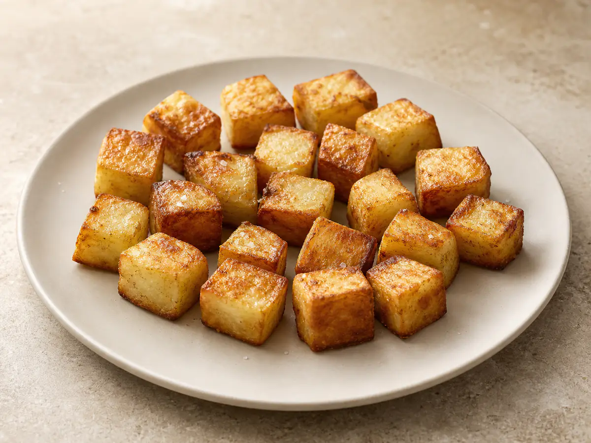 Air-fried Potatoes with a naturally browned surface.