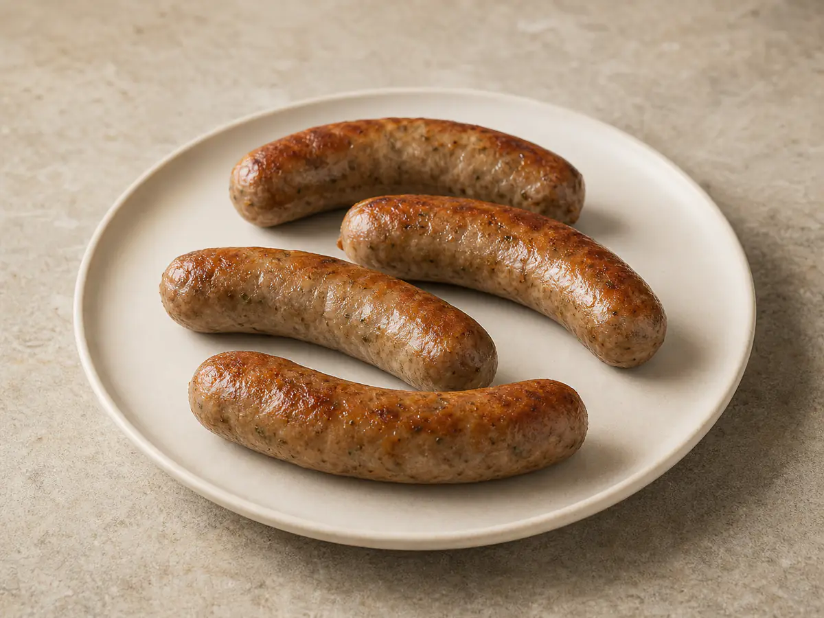 Air-fried Sausages with a naturally browned surface.